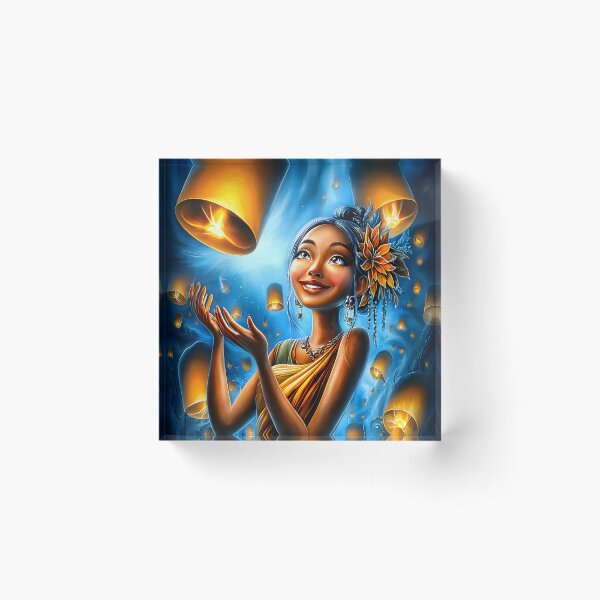 Item preview, Celebration of Joy with Floating Lanterns at Night designed and sold by Artessie.