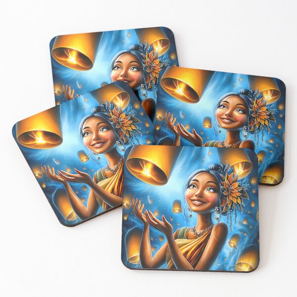 Item preview, Celebration of Joy with Floating Lanterns at Night designed and sold by Artessie.