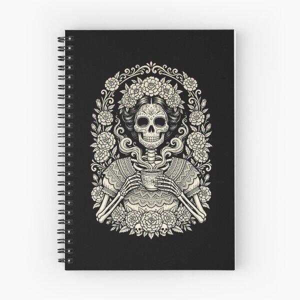 Item preview, Sugar Skull Coffee Gothic Floral Skeleton Graphic designed and sold by AmazingPics001.