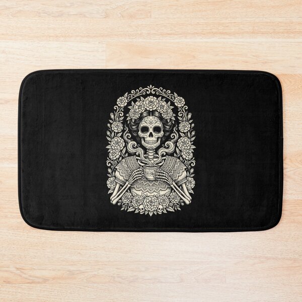 Item preview, Sugar Skull Coffee Gothic Floral Skeleton Graphic designed and sold by AmazingPics001.