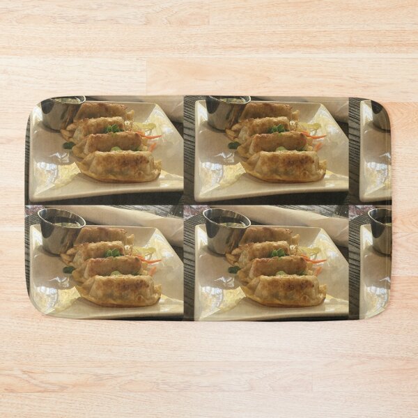 Item preview, Crispy Pan-Fried Dumplings with Dipping Sauce Art Print designed and sold by KaleChub.