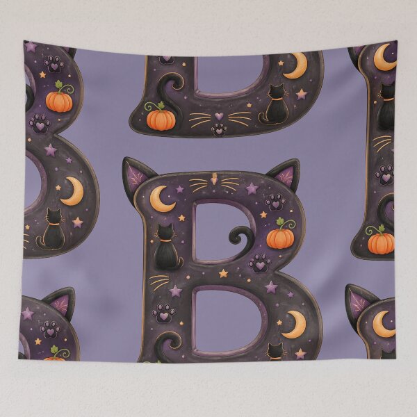 Item preview, Halloween Letter B Monogram – Spooky Bat Alphabet Initial Design designed and sold by VectorJoy.