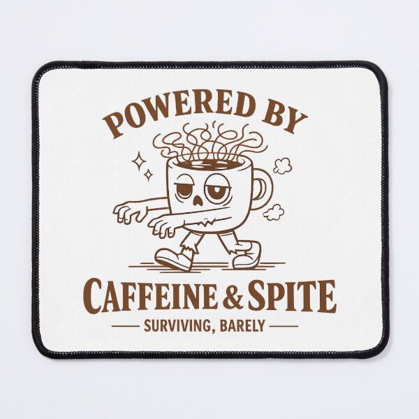 Item preview, Powered By Caffeine And Spite Surviving Barely Zombie designed and sold by ElcastDesigns.