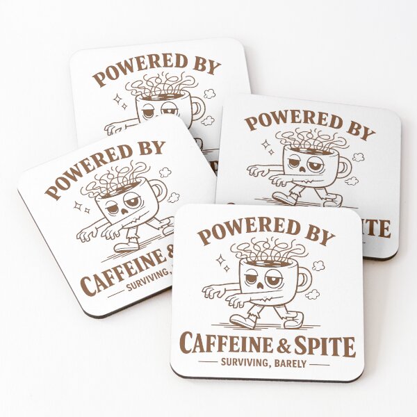 Item preview, Powered By Caffeine And Spite Surviving Barely Zombie designed and sold by ElcastDesigns.