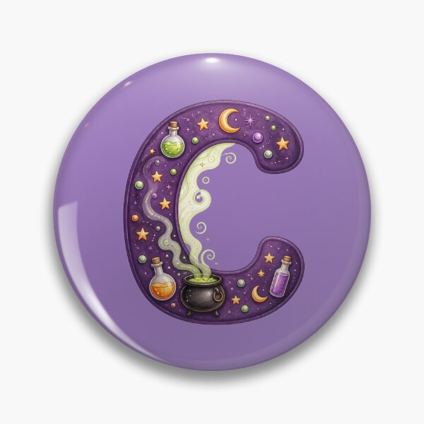 Item preview, Halloween Letter C Monogram – Spooky Cauldron Alphabet Initial Design designed and sold by VectorJoy.