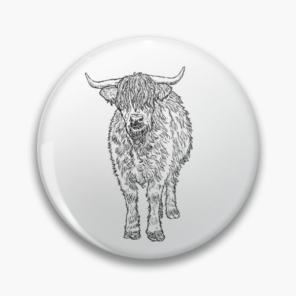 Item preview, Shaggy Highland Cow Hand-Drawn Ink Illustration designed and sold by MatildaLockwood.