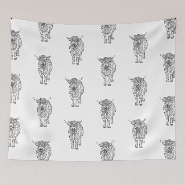Item preview, Shaggy Highland Cow Hand-Drawn Ink Illustration designed and sold by MatildaLockwood.