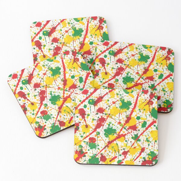 Item preview, Red Yellow and Green Paint Splatter Action Art designed and sold by THE SPLATTERED HAUS BY SAGE BANKS.