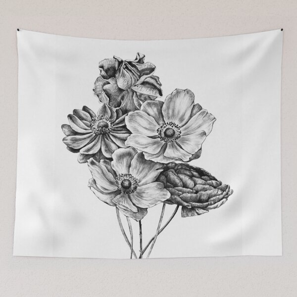 Item preview, Drawn flowers designed and sold by 4Magnify.