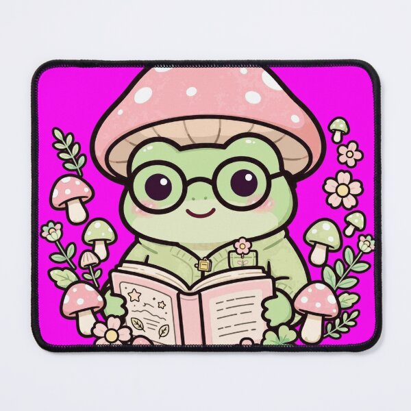Item preview, Cottagecore Frog Librarian Mushroom Hat - Cute Book Lover Frog designed and sold by Petringo.