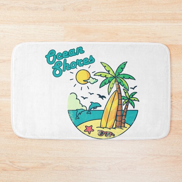 Artikelvorschau, Ocean Shores Vibes | Retro-Urlaubsdesign mit tropischem Sonnenuntergang entworfen und verkauft von DonnaRaine.