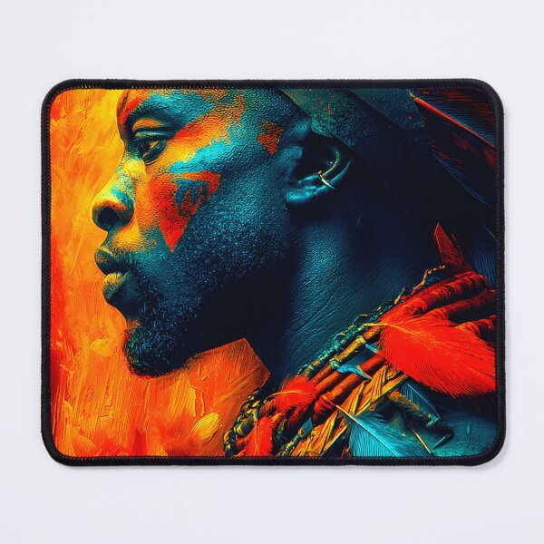 Item preview, Vibrant Portrait of a Tribal Warrior in Profile View designed and sold by Artessie.
