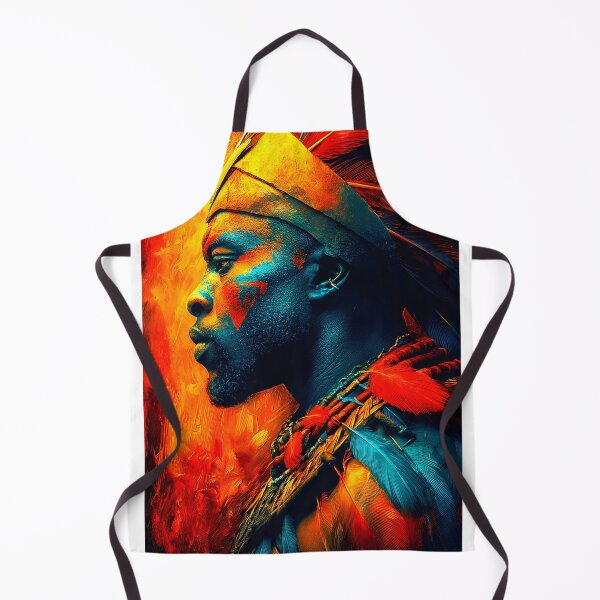 Item preview, Vibrant Portrait of a Tribal Warrior in Profile View designed and sold by Artessie.