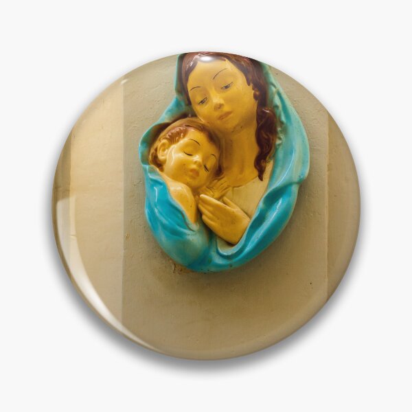 Item preview, Mother And Child Religious Statue Of Virgin Mary Holding Baby Jesus In Blue Cloak designed and sold by Nmallia.