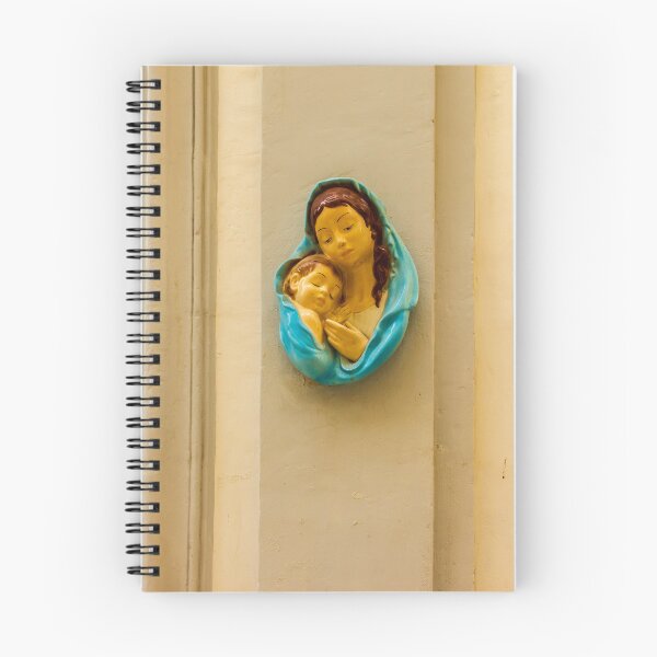 Item preview, Mother And Child Religious Statue Of Virgin Mary Holding Baby Jesus In Blue Cloak designed and sold by Nmallia.