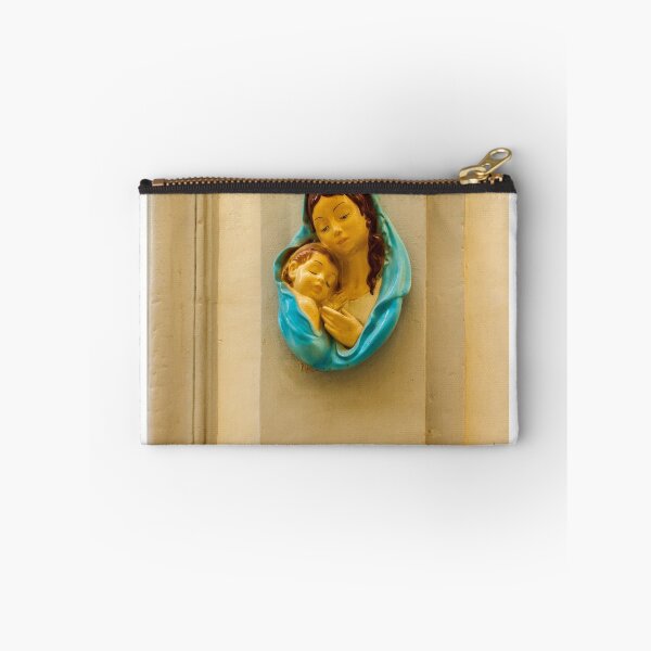 Item preview, Mother And Child Religious Statue Of Virgin Mary Holding Baby Jesus In Blue Cloak designed and sold by Nmallia.