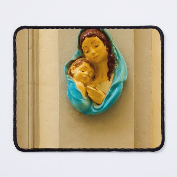 Item preview, Mother And Child Religious Statue Of Virgin Mary Holding Baby Jesus In Blue Cloak designed and sold by Nmallia.