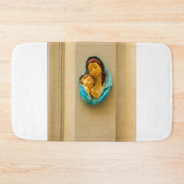 Item preview, Mother And Child Religious Statue Of Virgin Mary Holding Baby Jesus In Blue Cloak designed and sold by Nmallia.