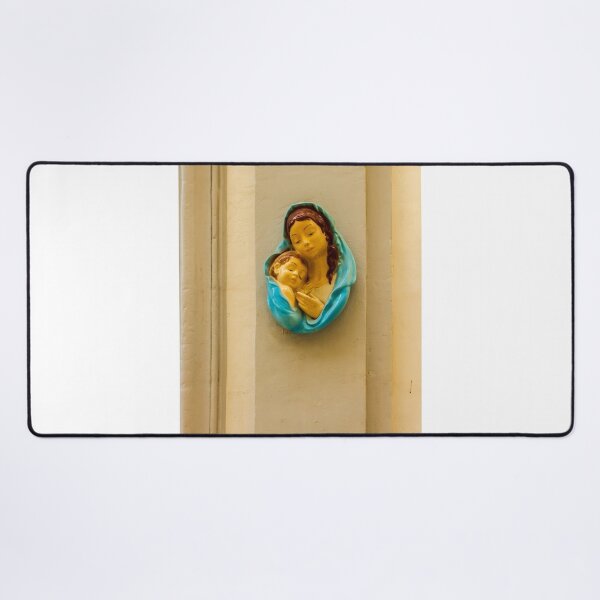 Item preview, Mother And Child Religious Statue Of Virgin Mary Holding Baby Jesus In Blue Cloak designed and sold by Nmallia.