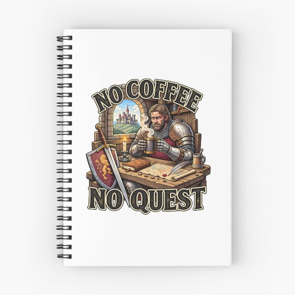 Item preview, No Coffee No Quest – Medieval Knight Fantasy Coffee Design designed and sold by ARTwy.