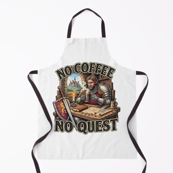 Item preview, No Coffee No Quest – Medieval Knight Fantasy Coffee Design designed and sold by ARTwy.