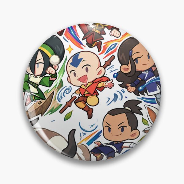 Item preview, avatar airbender Cute Elemental Heroes Chibi Sticker Design designed and sold by OSAMA MO.