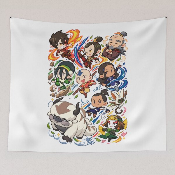 Item preview, avatar airbender Cute Elemental Heroes Chibi Sticker Design designed and sold by OSAMA MO.