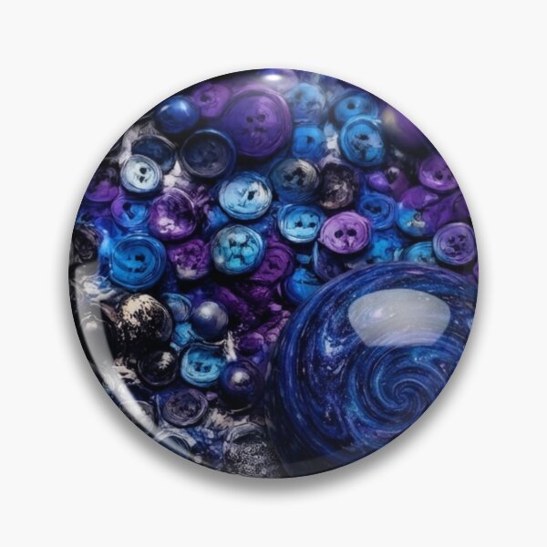 Item preview, Cosmic Blue Marble and Button Mixed Media Art designed and sold by THE SPLATTERED HAUS BY SAGE BANKS.