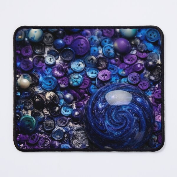 Item preview, Cosmic Blue Marble and Button Mixed Media Art designed and sold by THE SPLATTERED HAUS BY SAGE BANKS.
