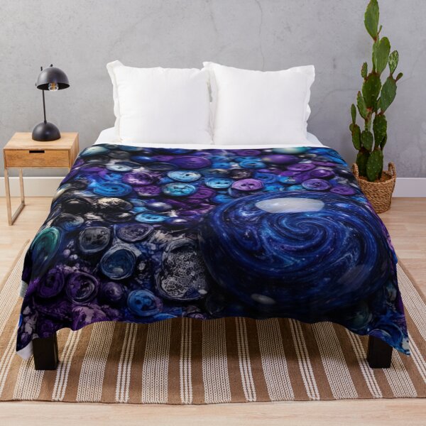 Item preview, Cosmic Blue Marble and Button Mixed Media Art designed and sold by THE SPLATTERED HAUS BY SAGE BANKS.