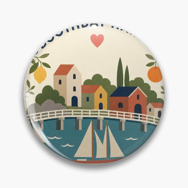 Item preview, Boothbay Harbor USA Travel Souvenir Modern Folk Art designed and sold by VisualArtsOasis.