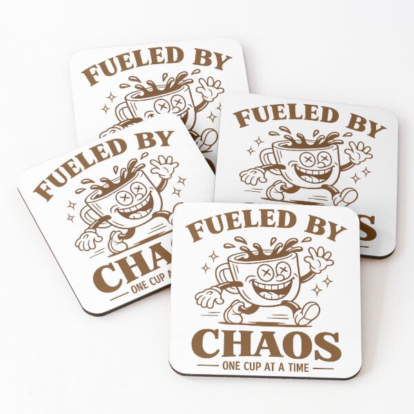 Item preview, Fueled By Chaos One Cup At A Time Retro Coffee designed and sold by ElcastDesigns.