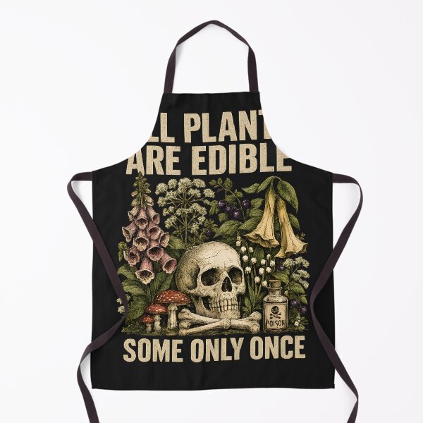 Item preview, Funny Botanical Skull Shirt, All Plants Are Edible Tee, Dark Cottagecore Witchy Apparel, Gothic Poison Garden Gift designed and sold by greatmar1.