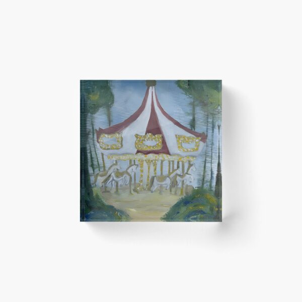 Item preview, Carousel Fantasy Oil Painting Art Print  designed and sold by ItsKatzie.