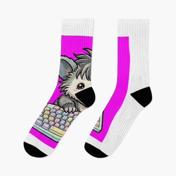 Item preview, Opossum Mechanical Keyboard Gremlin - Pastel RGB Clacky Keys designed and sold by Petringo.