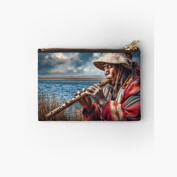 Item preview, Indigenous Musician Playing Traditional Flute designed and sold by Artessie.