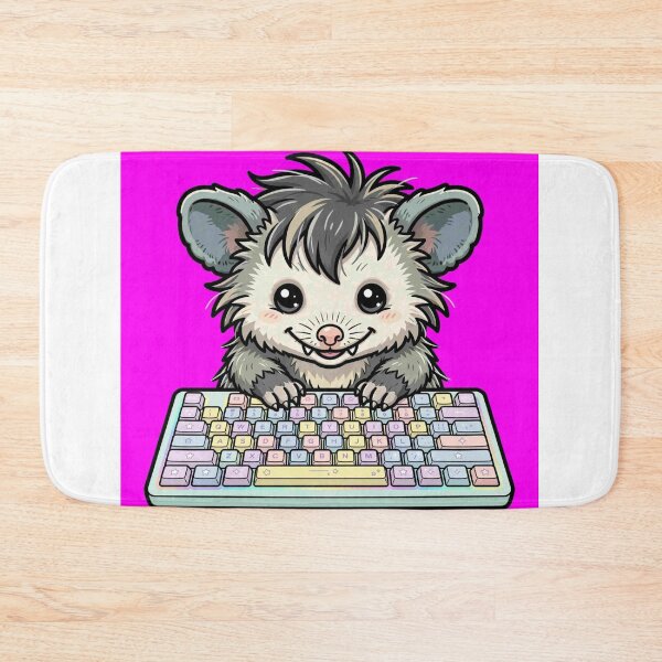 Item preview, Opossum Mechanical Keyboard Gremlin - Pastel RGB Clacky Keys designed and sold by Petringo.