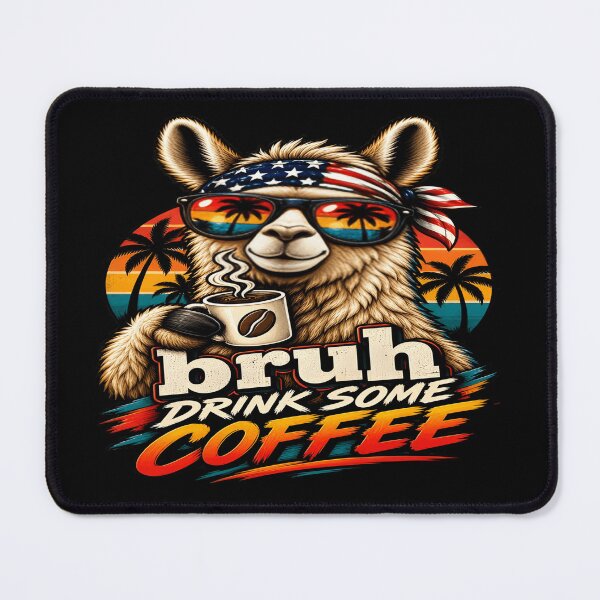 Item preview, Bruh Drink Coffee Summer Llama American Flag Art designed and sold by DailySparks.