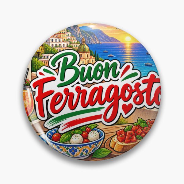 Item preview, Buon Ferragosto Italian Summer Sticker – Amalfi Coast Aperitivo Italy designed and sold by chronodesign03.