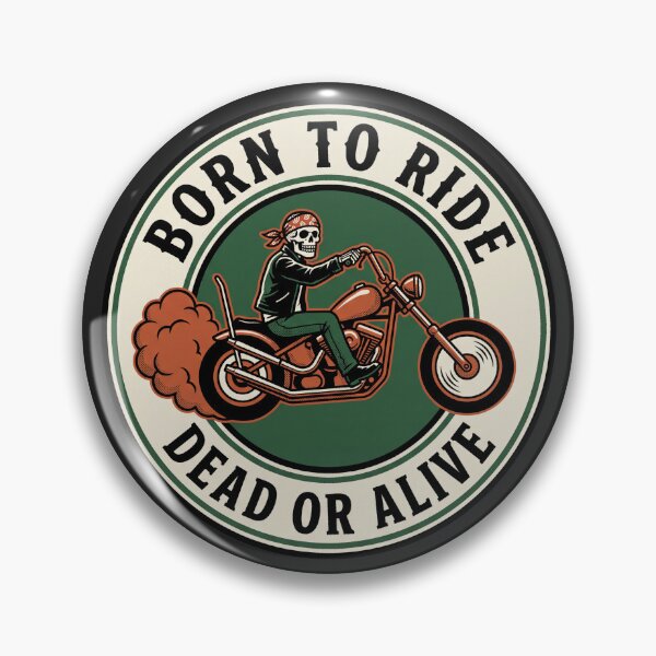 Item preview, Skeleton Biker Skull Badge - Vintage Chopper Motorcycle Emblem designed and sold by RadekArt.
