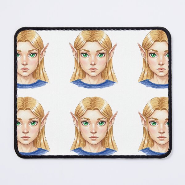 Item preview, Blonde Elf Girl with Green Eyes Illustration designed and sold by KaleChub.