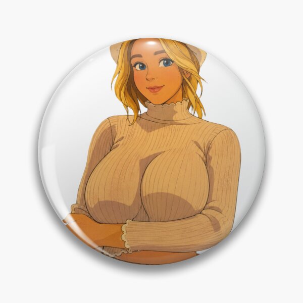 Item preview, Cozy Blonde Sweater Girl – Retro Cartoon Pin-Up designed and sold by  Hollow Moon Studios..