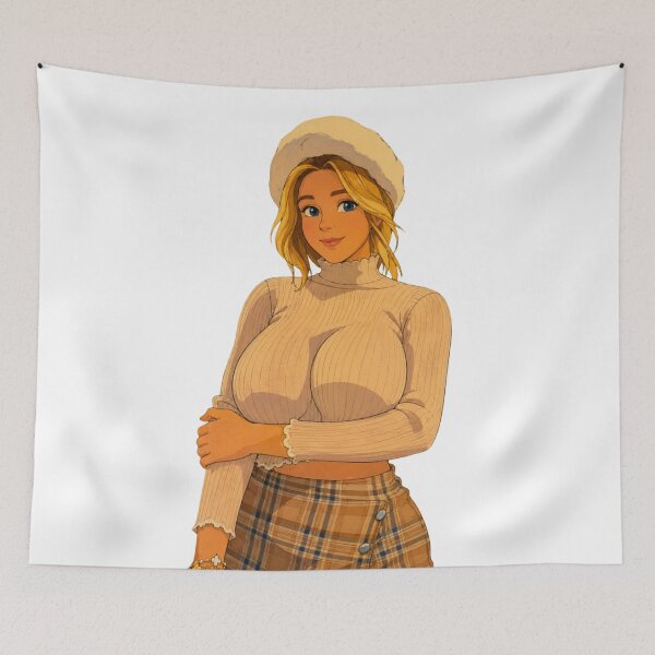 Item preview, Cozy Blonde Sweater Girl – Retro Cartoon Pin-Up designed and sold by  Hollow Moon Studios..