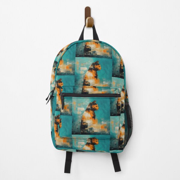 Item preview, Abstract Cat Orange Teal designed and sold by caracatita75.