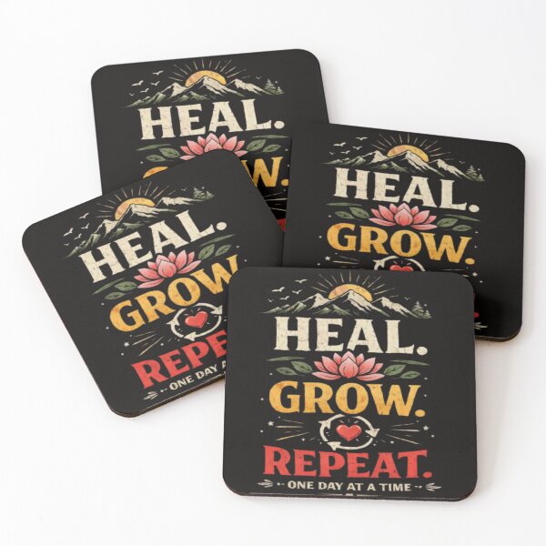 Item preview, Heal Grow Repeat One Day at a Time designed and sold by Be-You-Vibes.