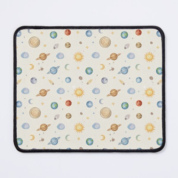 Item preview, Watercolor Outer Space Planet Pattern Cute Solar System Nursery Art designed and sold by QCena.
