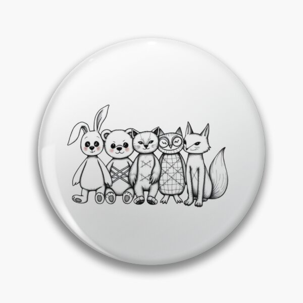 Item preview, Stitched Halloween Animals Sticker | Creepy Cute Bunny Bear Cat Owl Fox Line Up | Voodoo Doll Plush Art | Gothic Kawaii Halloween Design designed and sold by HOODYBUDSTYLES.