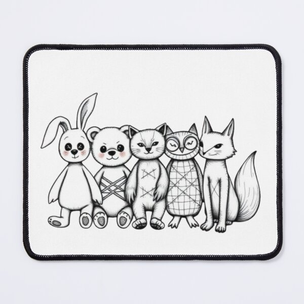 Item preview, Stitched Halloween Animals Sticker | Creepy Cute Bunny Bear Cat Owl Fox Line Up | Voodoo Doll Plush Art | Gothic Kawaii Halloween Design designed and sold by HOODYBUDSTYLES.