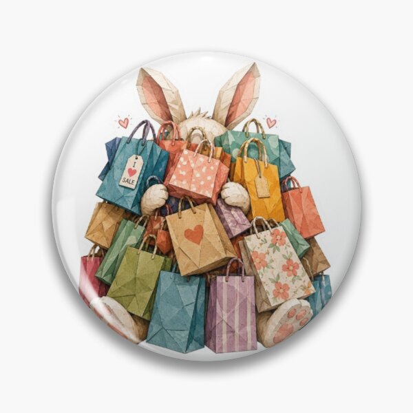 Item preview, Origami Bunny Overwhelmed With Shopping Bags designed and sold by Snurly.