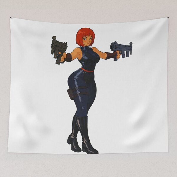 Item preview, Redhead Gunner Pin-Up – Classic Cartoon Warrior designed and sold by  Hollow Moon Studios..
